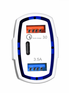 TDS TS-CAU33 Белый ЗУ авто USB (QC3.0,3500mA)